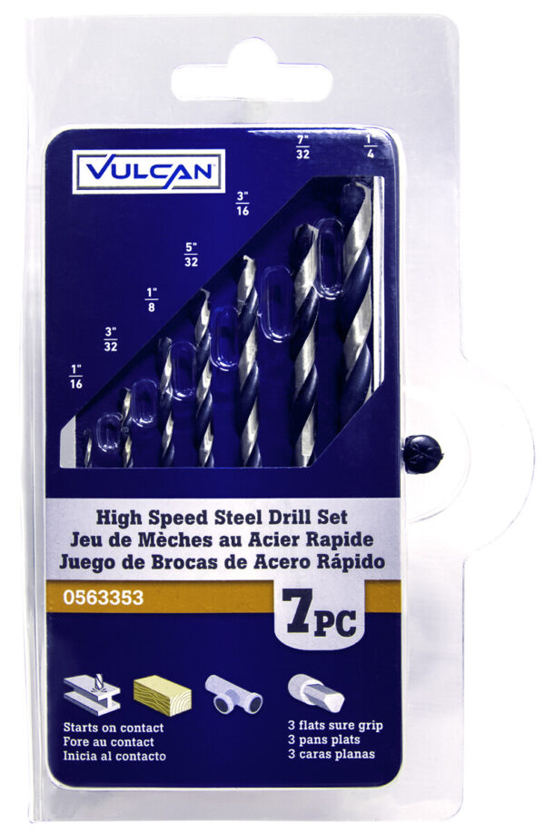 JUEGO DE BROCAS ACERO RAPIDO 7PCS ## 056-3353 ## VULCAN