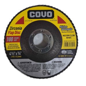 DISCO FLAP 4 1/2" x 7/8" #100 ## CV-FD115-100 ## COVO
