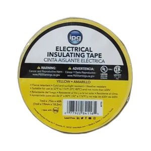 CINTA ELECTRICA DE VINILO 3/4" X 60FT AMARILLO (TEIPE) ## 607-YEL ## IPG