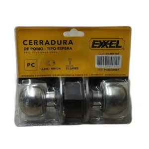 CERRADURA POMO P/DORMITORIO CROMO PULIDO ## 05-008-160 ## EXXEL