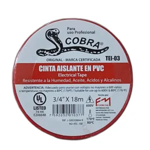 TEIPE COBRA 3/4" x 18m ROJO ## TEI-03 ## FERMETAL