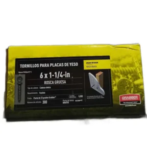 TORNILLO 6" x 1 1/4" P/LAMINAS ROSCA GRUESA (CAJA 8000 UNID) ## 300 ## GRABBER