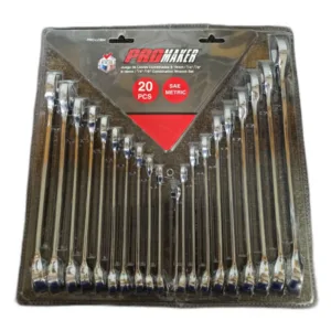 JUEGO DE LLAVES COMBINADAS 8 - 18mm y 1/4"- 7/8" (20 PZAS) ## PRO-LC804 ## PROMAKER