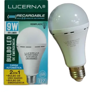 BOMBILLO LED EMERGENCIA RECARG. LUCERNA # 9W EMERG A60 # 9W E27 6500K 110-220V