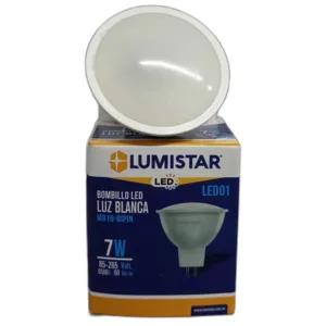 BOMBILLO LED MR16 BIPIN LUMISTAR # LED01 # 7W 6500K 110-220V