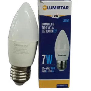 BOMBILLO LED VELA LUMISTAR # LED21 # 7W E27 6500K
