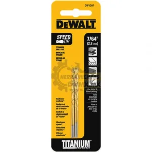 BROCA DE TITANIO 7/64" (2,8mm) 2UNID ## DW1307 ## DEWALT
