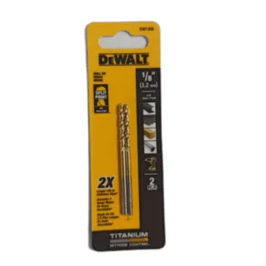 BROCA DE TITANIO 1/8" (3,2mm) 2UNID ## DW1308 ## DEWALT