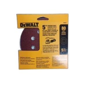 DISCO DE LIJA ORBITAL 5" 80 GRIT (PACK 5 UNID) ## DW4301 ## DEWALT