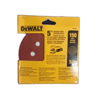 DISCO DE LIJA ORBITAL 5" 150 GRIT (PACK 5 UNID) ## DW4304 ## DEWALT