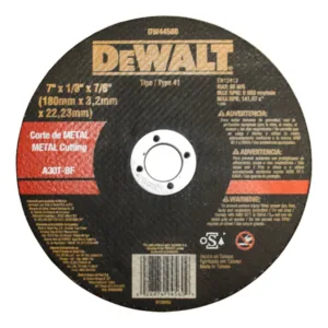 DISCO CORTE METAL 7"x1/8"x7/8" ## DW44560 ## DEWALT