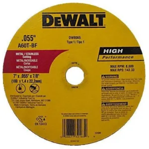 DISCO CORTE METAL /A. INOX 7"x 1/16"x7/8" ## DW8065 ## DEWALT