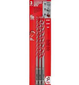 JUEGO DE BROCAS P/TALADRO PERCUTOR ( 5/32", 3/16", 1/4" ) 3 PZAS ## 48-20-9050 ## MILWAUKEE
