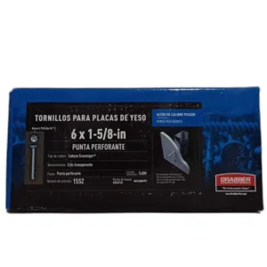 TORNILLO 6" x 1 5/8" P/LAMINAS PUNTA PERFORANTE (CAJA 5000 UNID) ## 15SZ ## GRABBER
