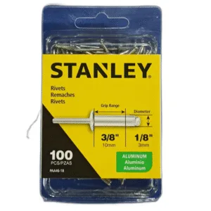 REMACHE DE ALUMINIO 1/8"x3/8" (100 PZAS) ## PAA46-1B ## STANLEY