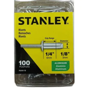 REMACHE DE ALUMINIO 1/8"x1/4" (100 PZAS) ## PAA44-1B ## STANLEY