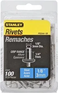 REMACHE DE ACERO 1/8"x1/4" (100 PZAS) ## PSS44-1B ## STANLEY