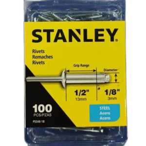 REMACHE DE ACERO 1/8"x1/2" (100 PZAS) ## PSS48-1B ## STANLEY