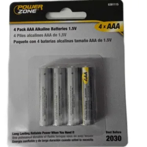 BATERIA ALCALINA AAA (PAQ 4UNID) ## 638-1115 ## POWER ZONE
