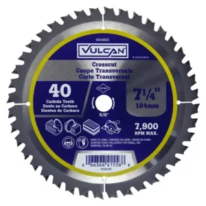 DISCO CORTE TRANSV 7 1/4" X 40 DIENTES CARBURO ## 561-0621 ## VULCAN