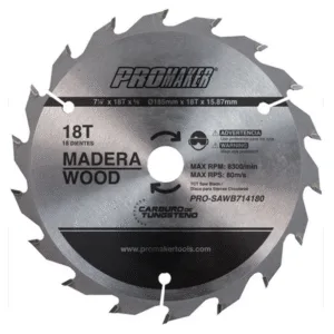 DISCO DE SIERRA P/MADERA 7 1/4" x 18T ## PRO-SAWB714180 ## PROMAKER