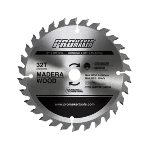 DISCO DE SIERRA P/MADERA 10" x 32T ## PRO-SAWB103200 ## PROMAKER
