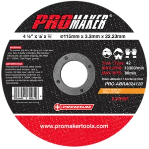 DISCO CORTE METAL 4-1/2"x1/8"x7/8" ## PRO-ABRA024120 ## PROMAKER