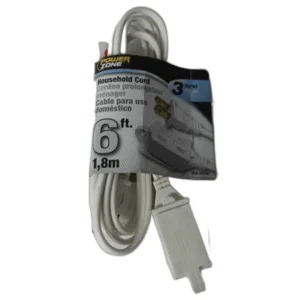EXTENSION BLANCA USO DOMESTICO 16/2 6FT 13amp ## 446-1687 ## POWER ZONE