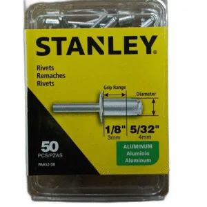 REMACHE DE ALUMINIO 5/32"x1/8" (50 PZAS) ## PAA52-5B ## STANLEY