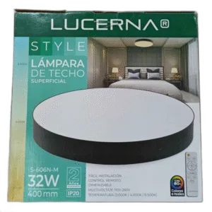 LAMPARA LED P/TECHOS NEGRA LUCERNA ## S-606N-M ## 32W 3000-6500K 110-220V