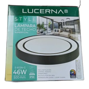 LAMPARA LED P/TECHOS NEGRA LUCERNA ## S-603N-G ## 46W 3000-6500K 110-220V