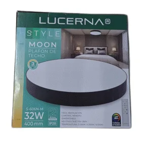 LAMPARA LED P/TECHOS NEGRA LUCERNA ## S-606N-M ## 32W 3000-6500K 110-220V