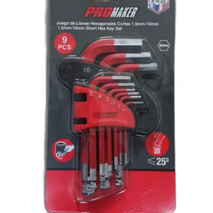 JUEGO DE LLAVES HEXAGONALES (9PZAS) ## PRO-LH014 ## PROMAKER