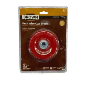 CEPILLO COPA DE ALAMBRE ANUDADO 5" x 5/8" ## 997125 ## BROWN USA