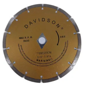 DISCO DIAMANTADO SEGMENTADO 7" X 5/8"-7/8" CORTES SECO ## ABDW-07D ## DAVIDSON