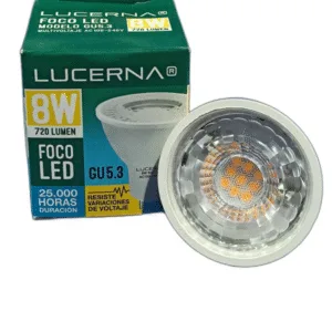 BOMBILLO LED GU5.3 LUCERNA # 8W BIPIN 3K # 8W 3000K 110-220V
