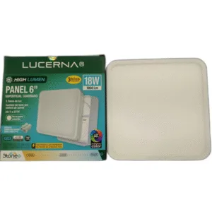 PANEL LED CUAD SUPERF HIGH LUMEN LUCERNA # 618 SC HL 3TONE # 18W 3000-4000-6500K 100-305V