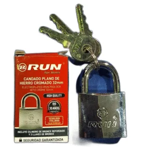 CANDADO 32mm PLANO CROMADO ## CHPL32 ## RUN