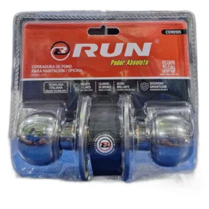 CERRADURA POMO P/DORMITORIO ACERO BTE ## CER0105 ## RUN
