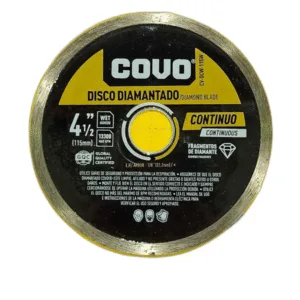 DISCO DIAMANTADO CONTINUO 4 1/2" CORTES HUMEDOS ## CV-DCW-115W ## COVO
