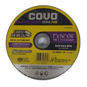 DISCO CORTE METAL 7" x 1/16" x 7/8" FINO ## CVP-CW-1816 ## COVO