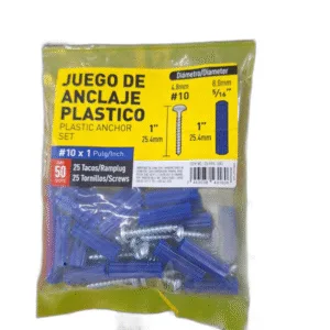 RAMPLUG PLAST. 1" x 5/16" AZUL (50 PZAS) ## CV-PPS-10X1 ## COVO