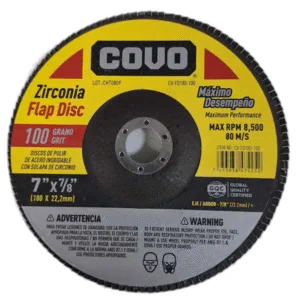 DISCO FLAP 7" x 7/8" #100 ## CV-FD180-100 ## COVO