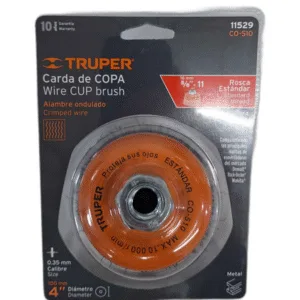 CEPILLO AC COPA 4" X 5/8" CO-510 P/ESMERIL  ## 11529 ## TRUPER