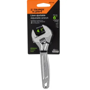 LLAVE AJUSTABLE CROMADA 6" PET-6C ## 15505 ## TRUPER