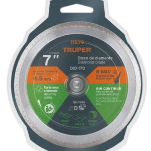 DISCO DE DIAMANTE CONTINUO 7" DDT-804C ## 11579 ## TRUPER