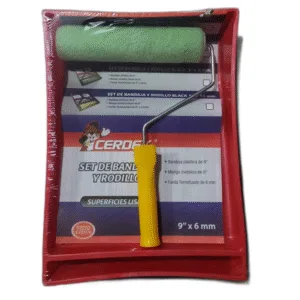 SET BAND/RODILLO 9"x 6mm ROJA - CERDEX