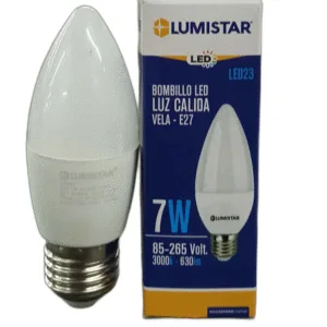 BOMBILLO LED VELA LUMISTAR # LED23 # 7W E27 3000K