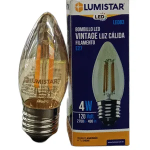 BOMBILLO LED VELA VINTAGE LUMISTAR # LED83 # 4W 2700K
