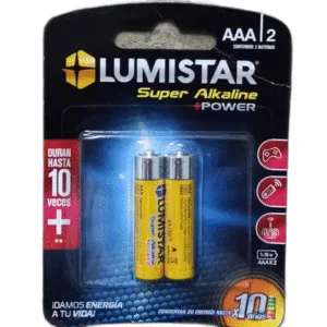 BATERIA SUPER ALCALINA AAA (2 PZAS) ## BAT-04 ## LUMISTAR